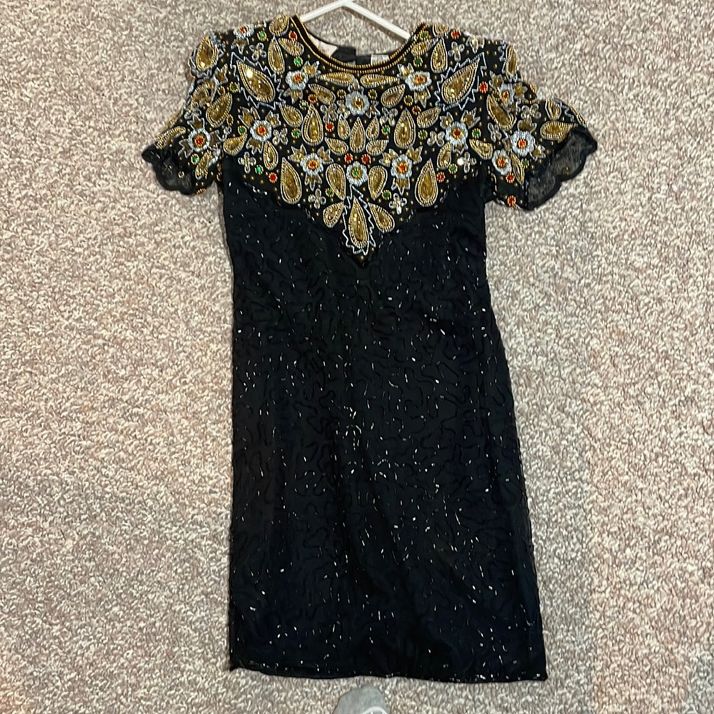 Glamorous, sequin dress, by Lawrence Kazár of New York, size large